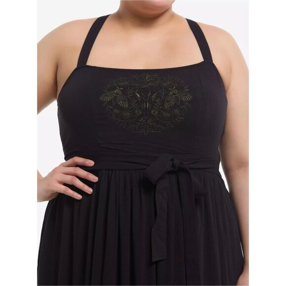 Thorn & Fable Cosmic Aura Black Embroidered Maxi Dress 4X Goth Fairy 2025 - Picture 3 of 11
